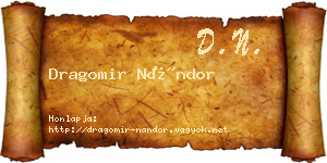 Dragomir Nándor névjegykártya