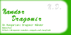 nandor dragomir business card